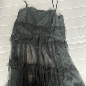 Anthropology Black Sheer Dress